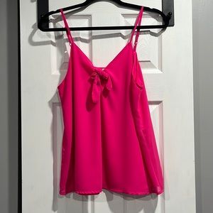 Bright pink tank top!